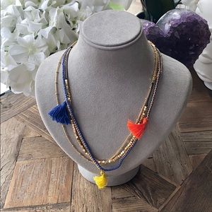 Colorful Tassel & Beaded Necklace